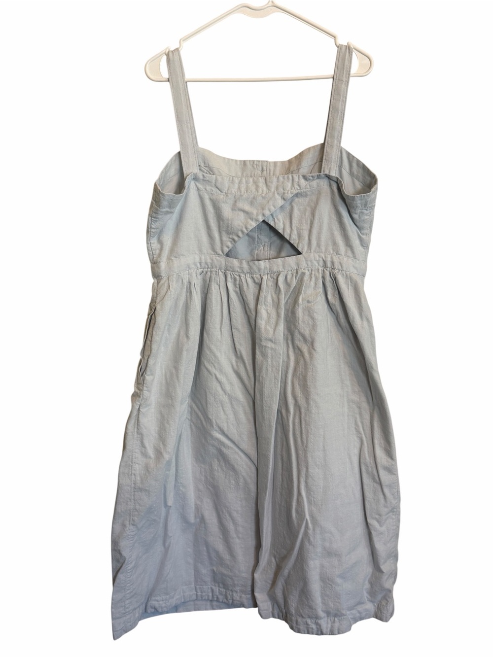 Abercrombie & Fitch Blue Button-Front Midi Dress with Pockets - Picture 4 of 10